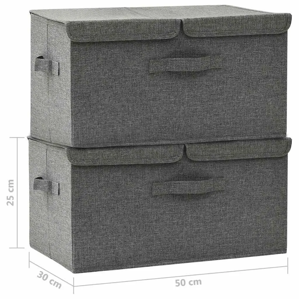 Storage Boxes Anthracite Non-Woven Fabric Folding Storage Cubes 2 Compartment
