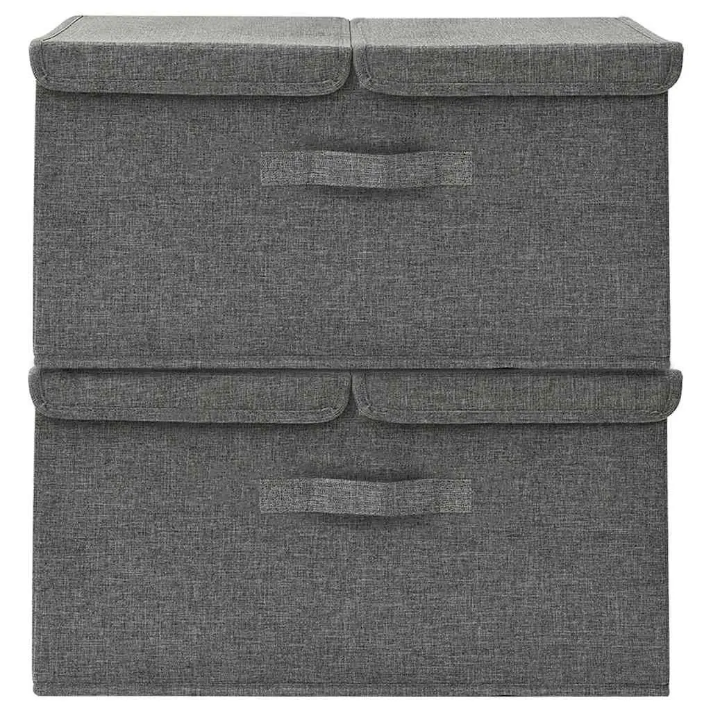 Storage Boxes Anthracite Non-Woven Fabric Folding Storage Cubes 2 Compartment