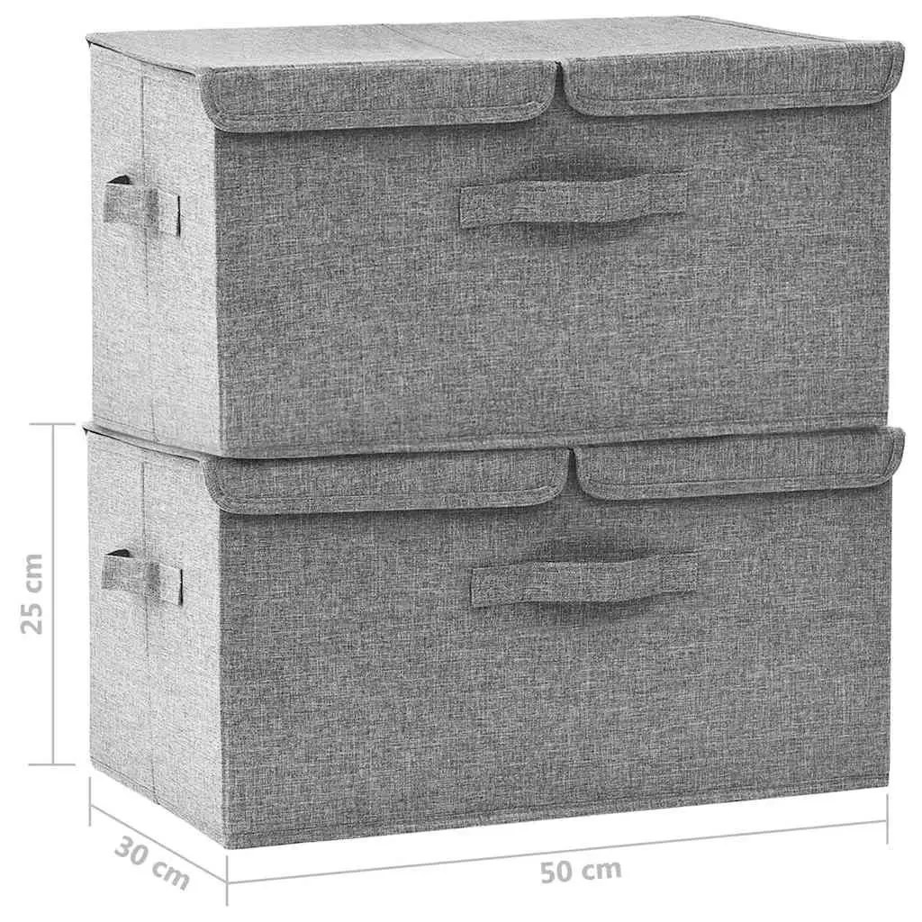 Storage Boxes Grey Non-Woven Fabric 2 Compartments Foldable Home Organiser