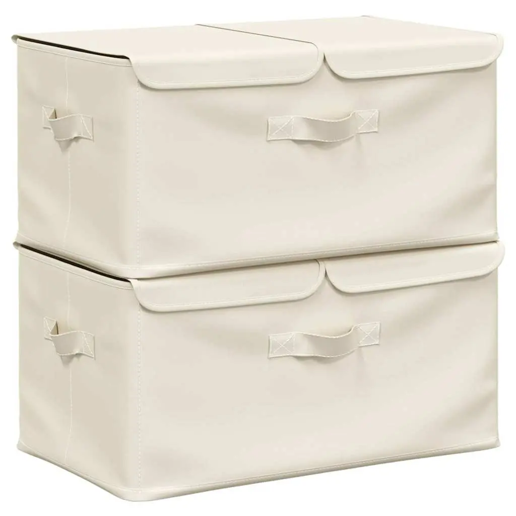 Foldable Cream Storage Bins Non-Woven Fabric Organiser with 2 Compartments for Home Use