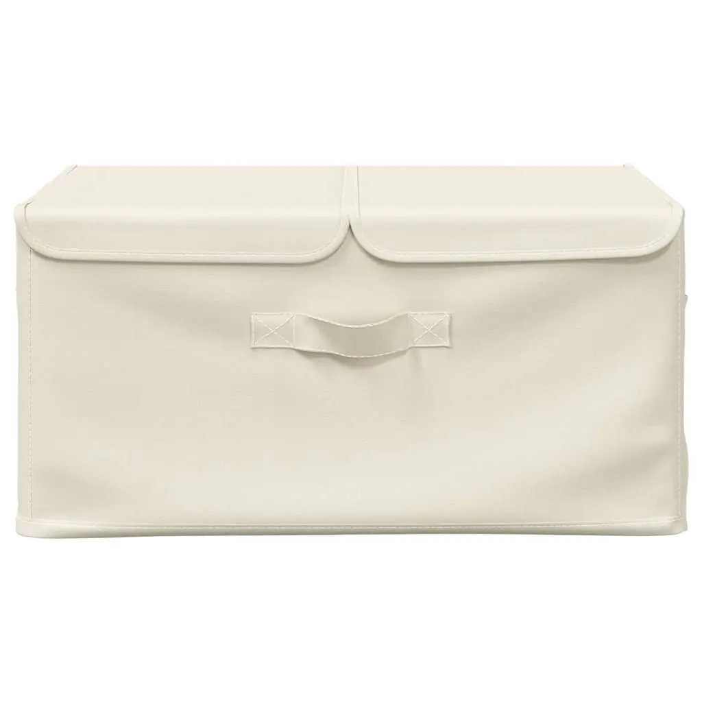 Foldable Cream Storage Bins Non-Woven Fabric Organiser with 2 Compartments for Home Use