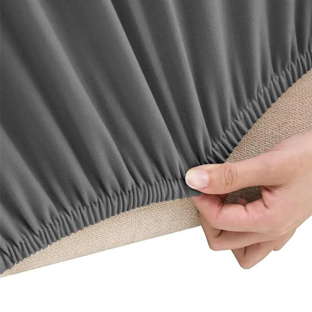 Couch Slipcover Stretch Polyester Jersey Anthracite 2-Seater Furniture