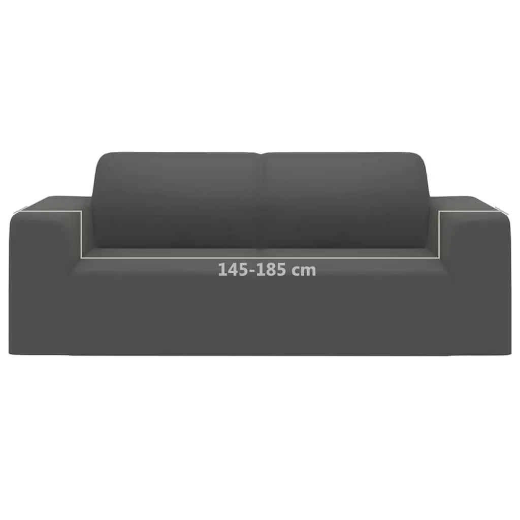 Couch Slipcover Stretch Polyester Jersey Anthracite 2-Seater Furniture