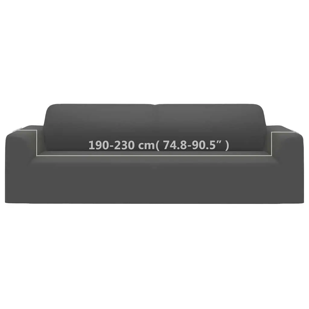 3-Seater Couch Slipcover Stretch Polyester Jersey Anthracite