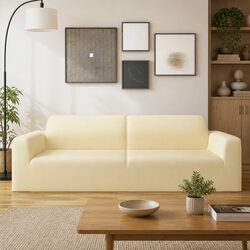Cream 3-Seater Couch Cover - Your Reliable Furniture Protector