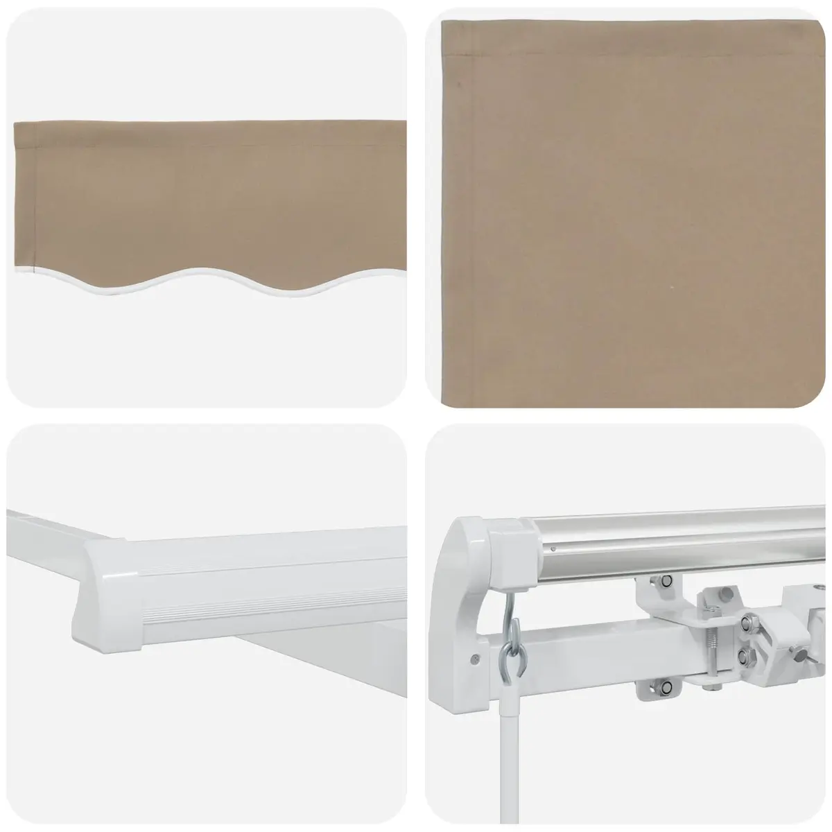 Manual Crank Retractable Awning Outdoor Shade 400cm x 300cm Beige Garden Patio