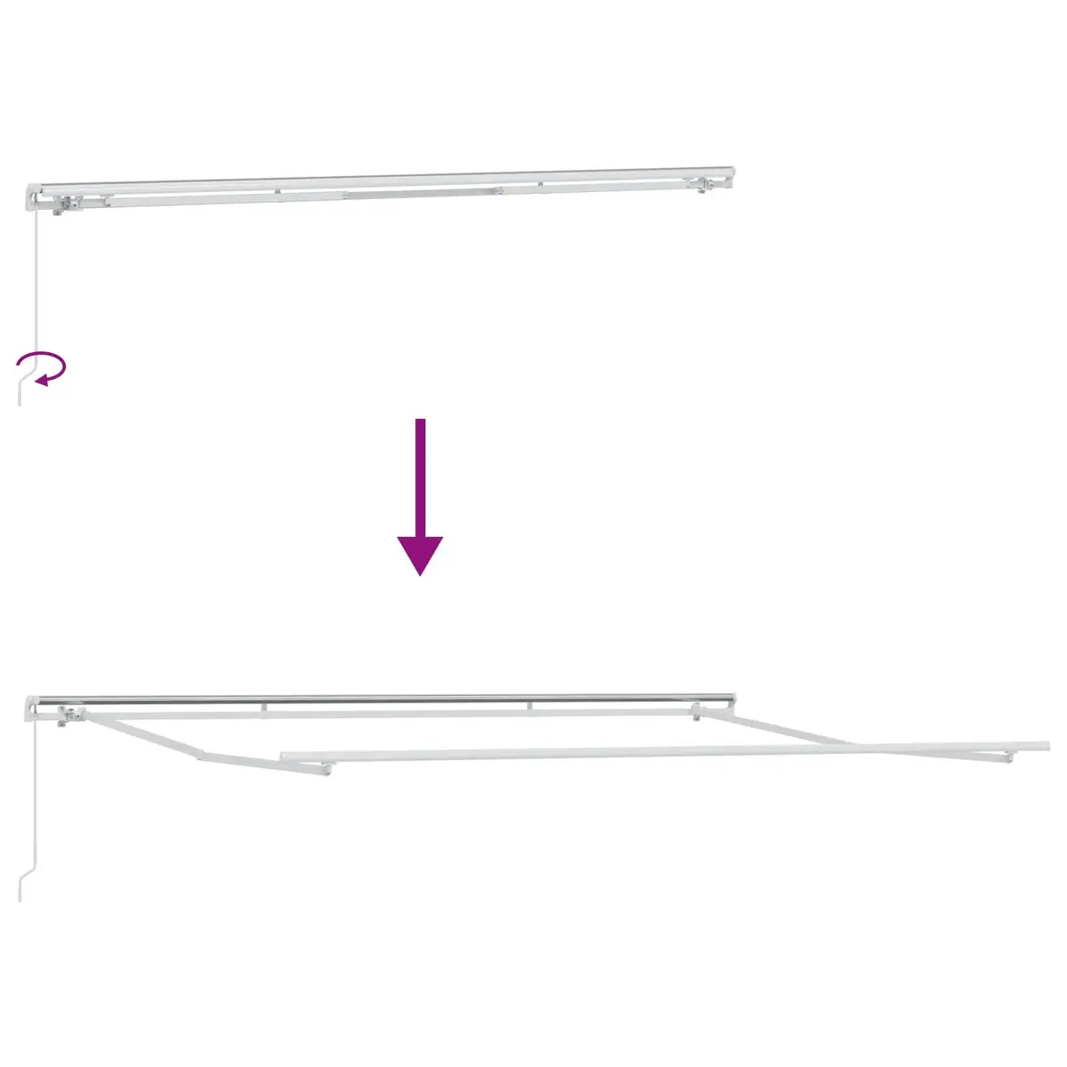 Manual Crank Retractable Awning Outdoor Shade 400cm x 300cm Beige Garden Patio