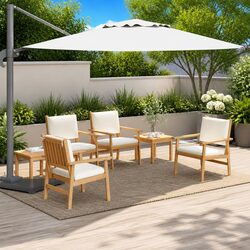 Comfortable 6 Piece Brown Outdoor Sofa Set
