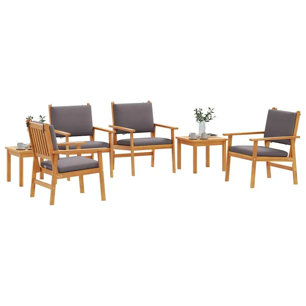 Garden Sofa Set 6 Pieces Outdoor Lounge Seating Brown Acacia Wood