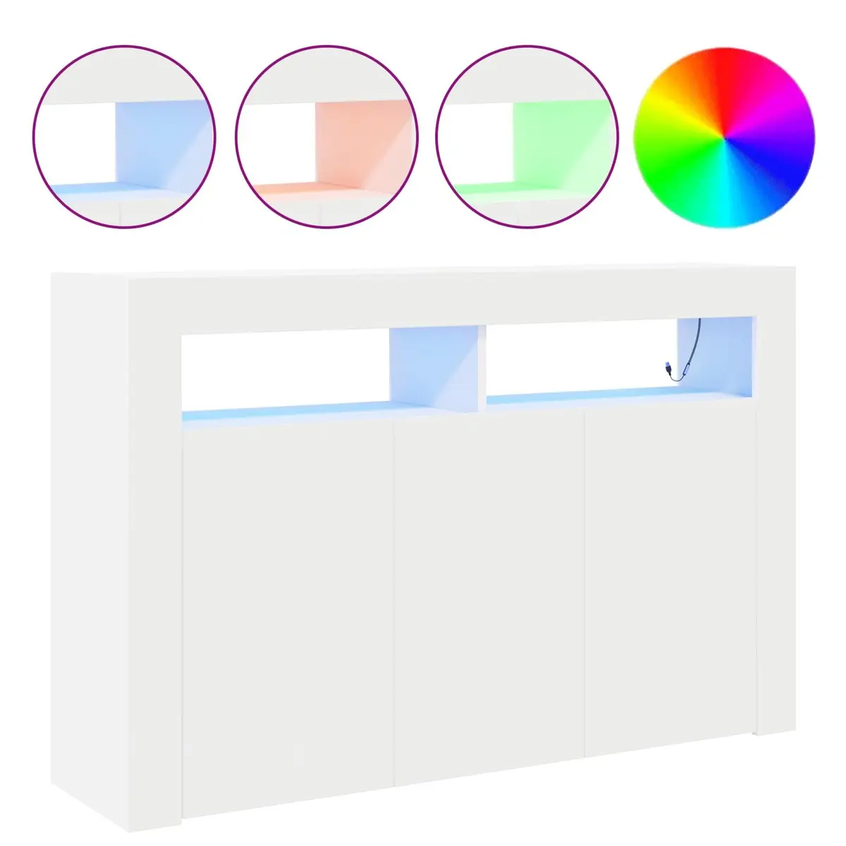 White Sideboard with Integrated LED Lighting