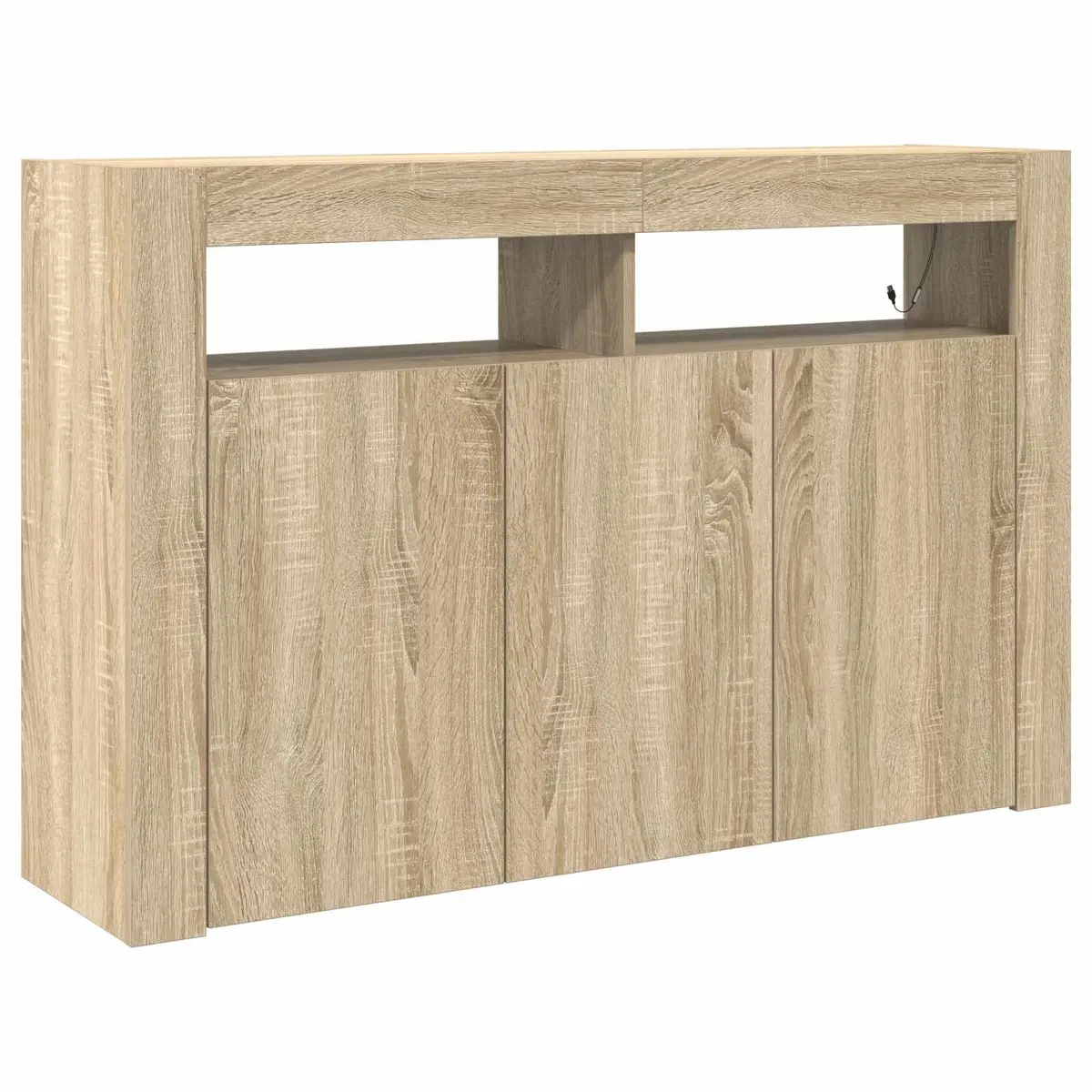 Sideboard Sonoma Oak 116x30x75cm Engineered Wood RGB LED Storage Cabinet
