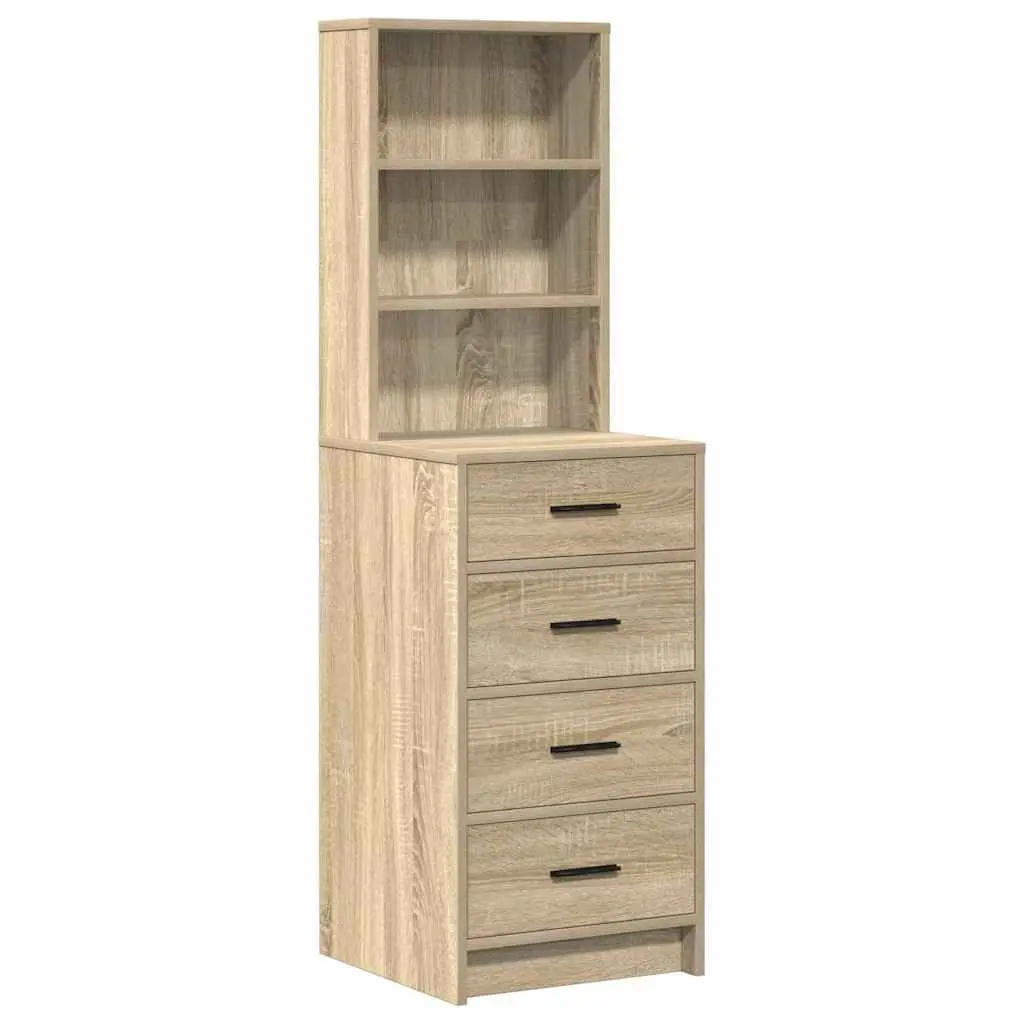 Modern Dressing Table Brown Bedroom Vanity Storage Mirror Lights Drawers Shelves