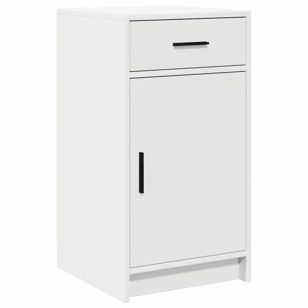 White Vanity Unit with Storage and Lights