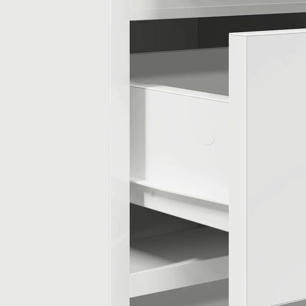 White Vanity Unit with Storage and Lights