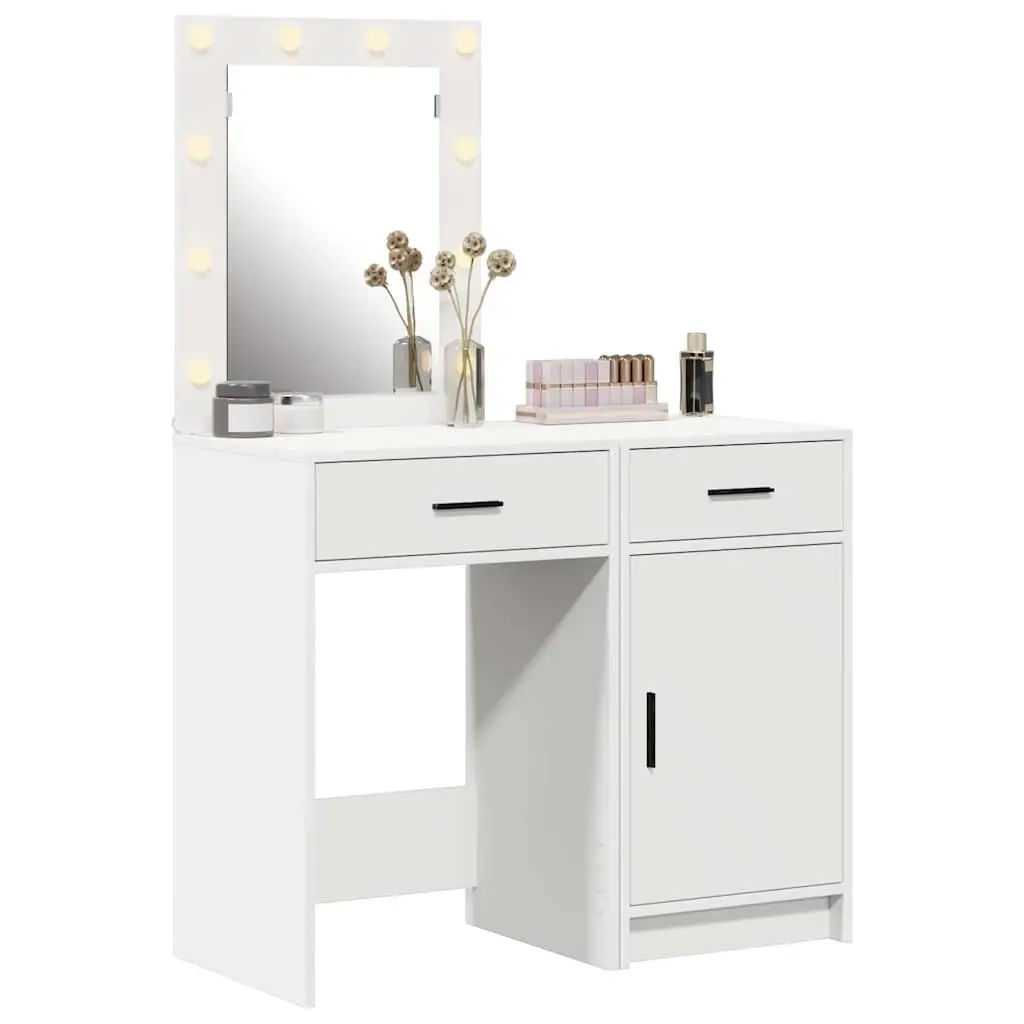 Dressing Table with Storage and LED Lighting