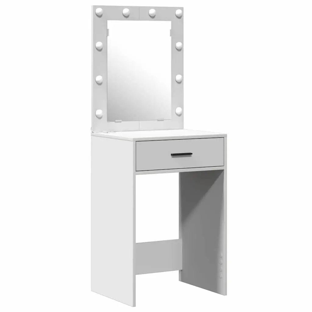 Dressing Table with Storage and LED Lighting