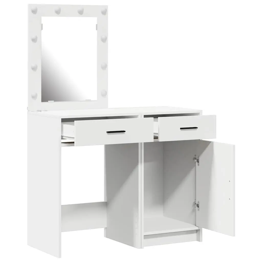 Dressing Table with Storage and LED Lighting