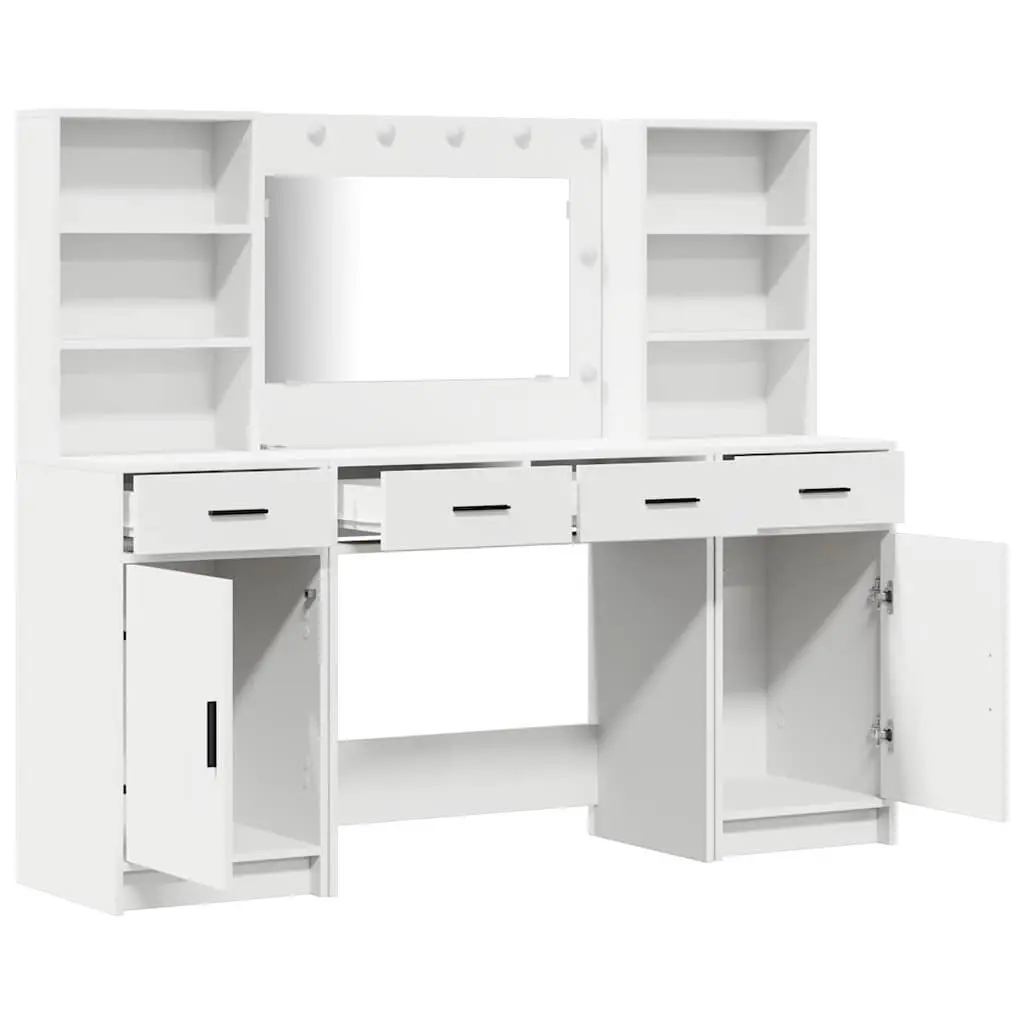 White Dressing Table with LED Mirror