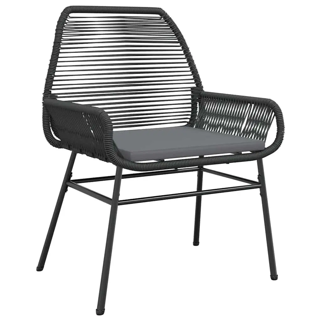 5-Piece Garden Dining Set with Cushions in Black