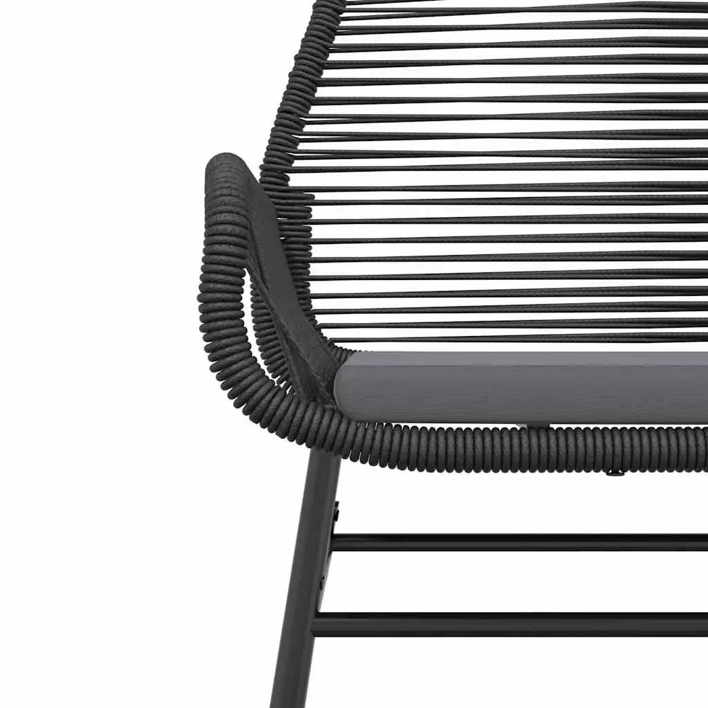 5-Piece Garden Dining Set with Cushions in Black