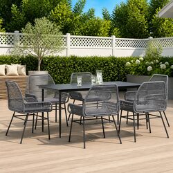 Value-Driven 7 Piece Grey Garden Dining Set with Comfort