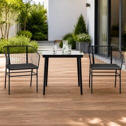 Comfortable 3 Piece Garden Dining Set: Style Meets Practicality