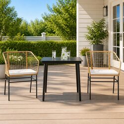 Comfortable and Durable Brown Rattan Garden Dining Set