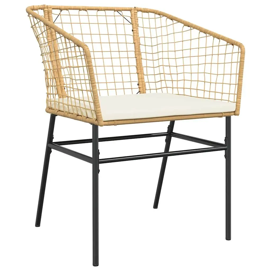 5 Piece Outdoor Garden Dining Set Brown Poly Rattan Glass Table Patio Furniture