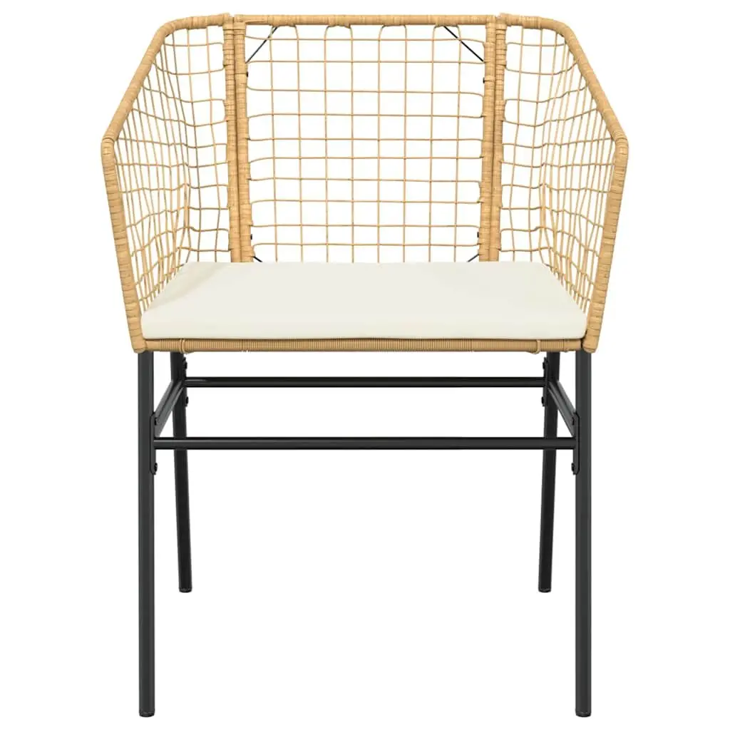 5 Piece Outdoor Garden Dining Set Brown Poly Rattan Glass Table Patio Furniture