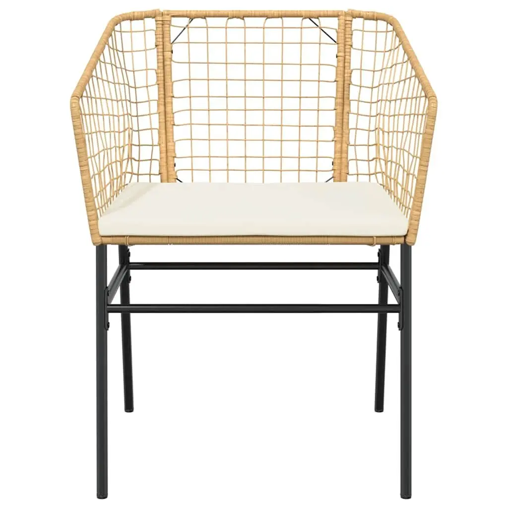 Outdoor Dining Set Brown Rattan 5 Piece Garden Furniture Steel Frame Glass Table Chairs