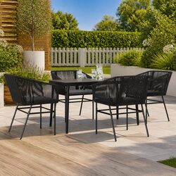 Reliable 5-Piece Black Outdoor Dining Set