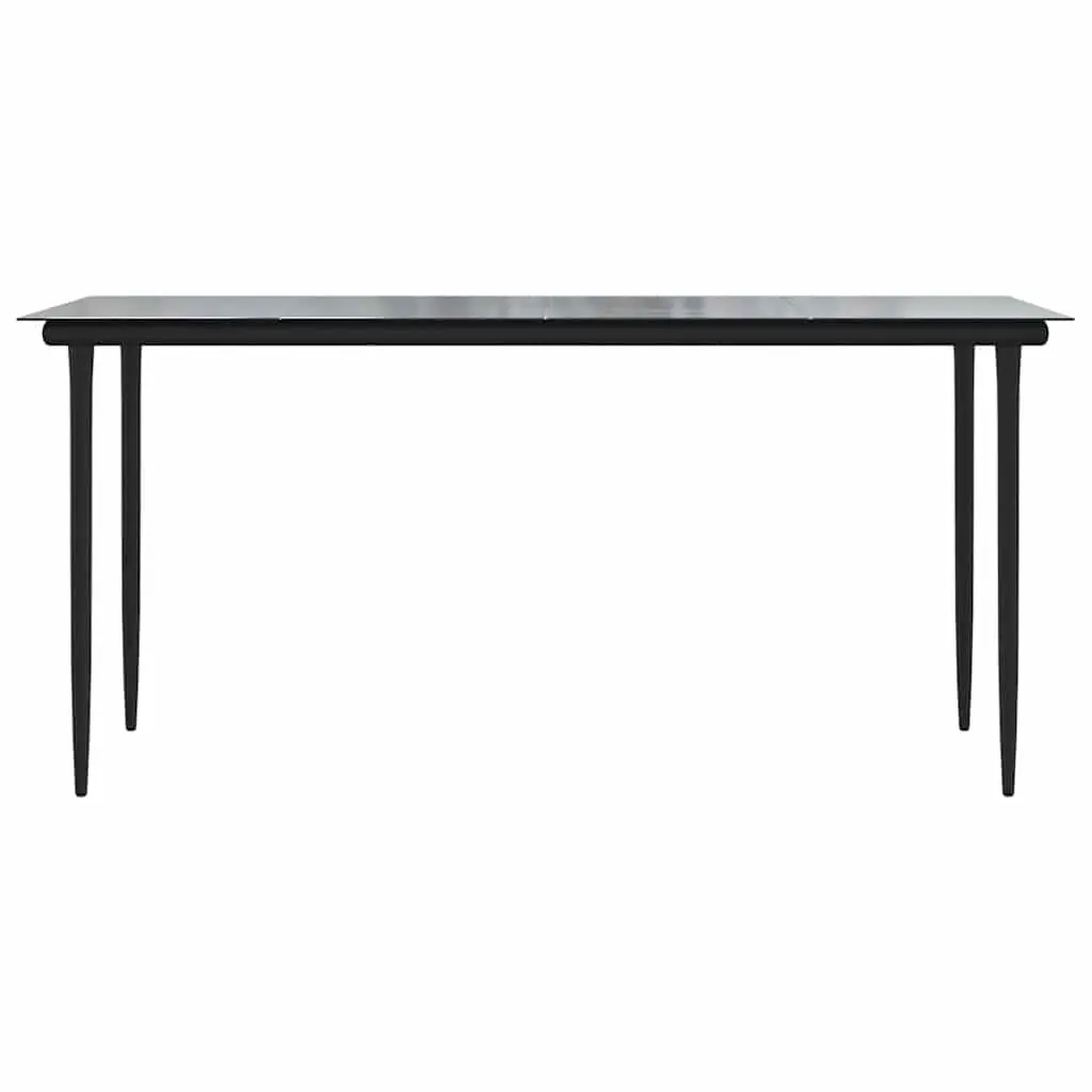 5 Piece Garden Dining Set Outdoor Patio Furniture Black Poly Rattan
