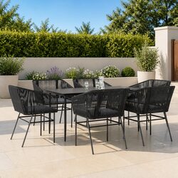 Value-Driven 7 Piece Garden Dining Set in Black