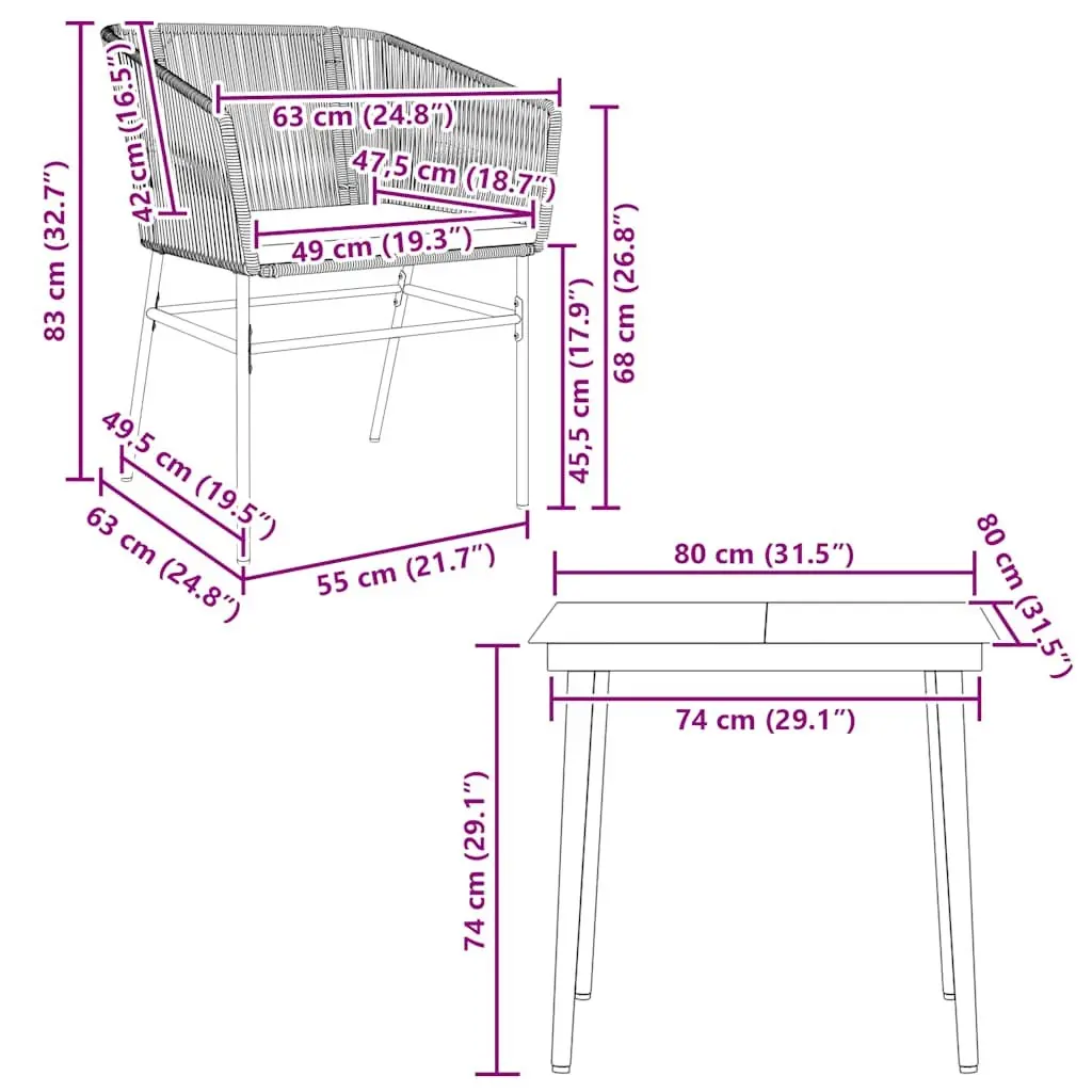 Brown Rattan Garden Dining Set