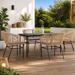 Value 5 Piece Brown Dining Set for Outdoor Enjoyment