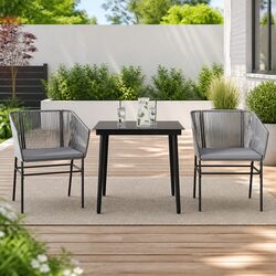 Practical Garden Dining Set: 3 Pieces for Comfort