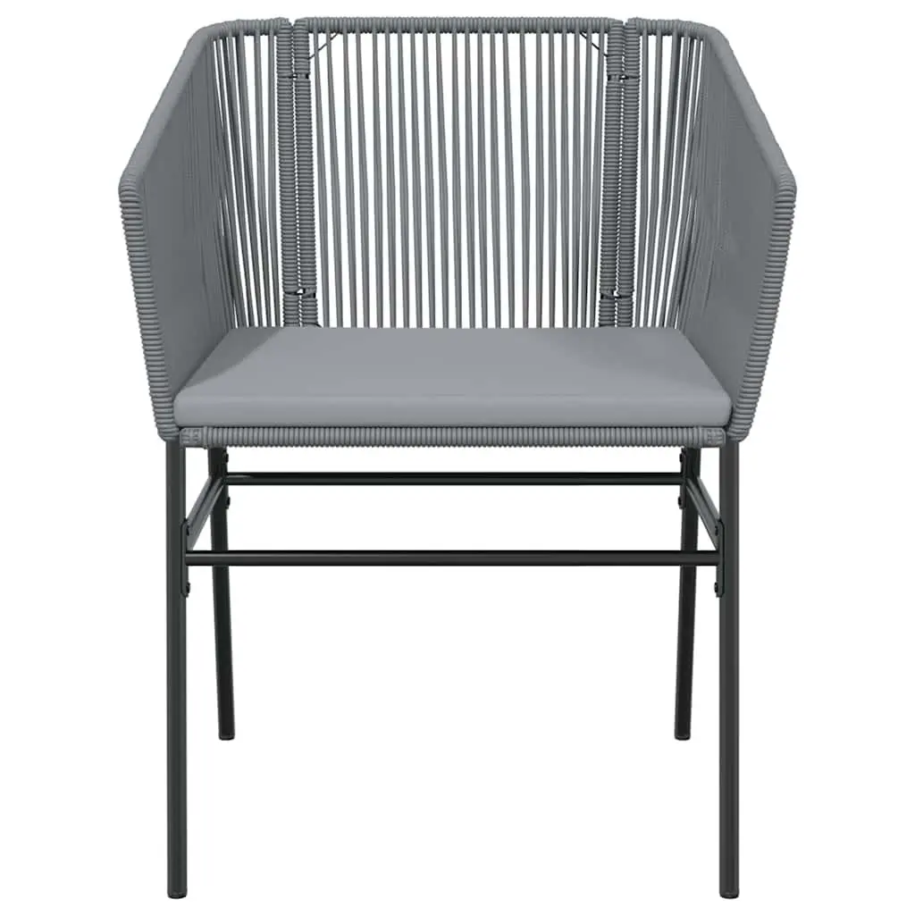 Garden Dining Set Outdoor Furniture 5 Piece Grey Poly Rattan with Cushions