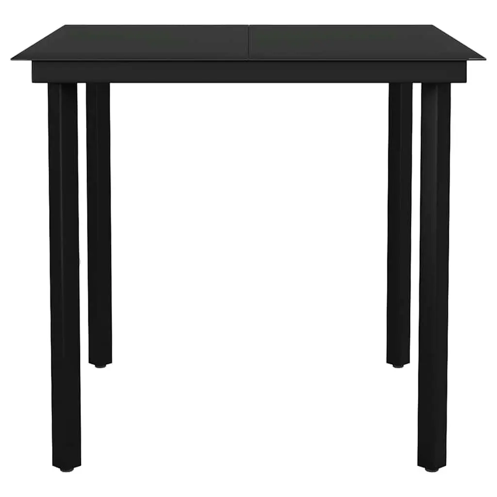 Garden Dining Set 3 Piece Outdoor Furniture Brown PE Rattan Glass Top Table