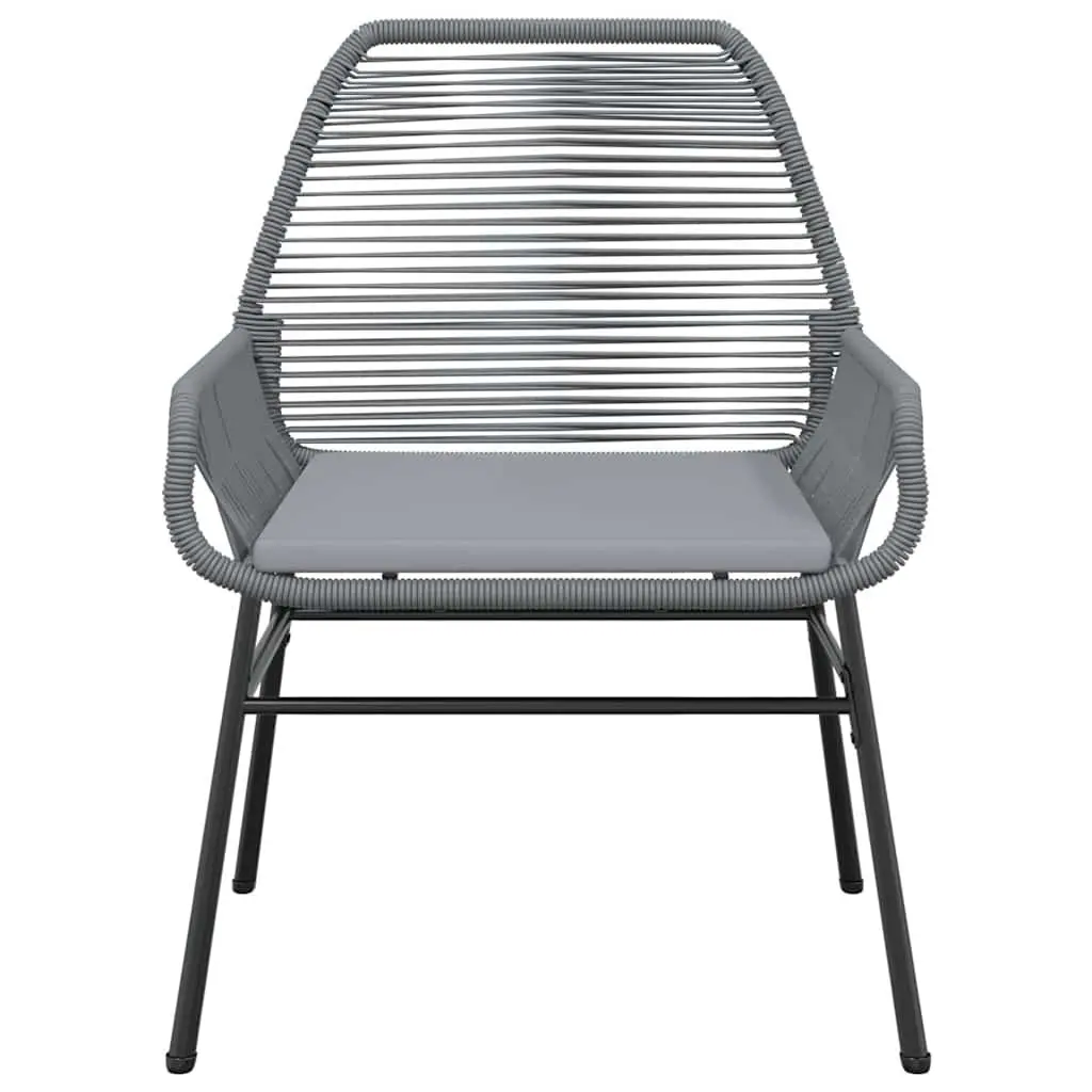 Garden Dining Set Outdoor Furniture 3 Piece Grey Poly Rattan Glass Table