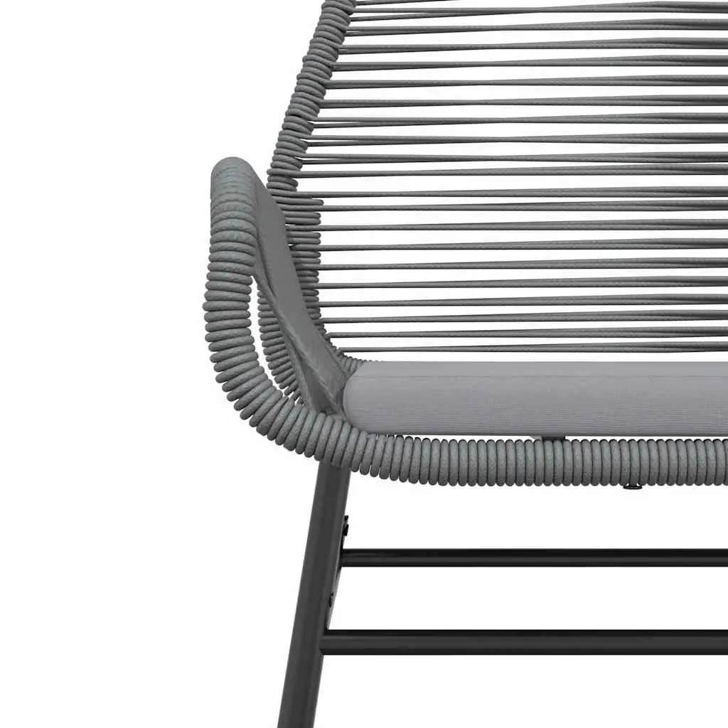 Garden Dining Set Outdoor Furniture 3 Piece Grey Poly Rattan Glass Table
