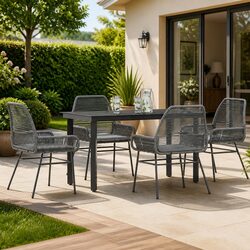 Value-Driven Grey Garden Dining Set with Cushions