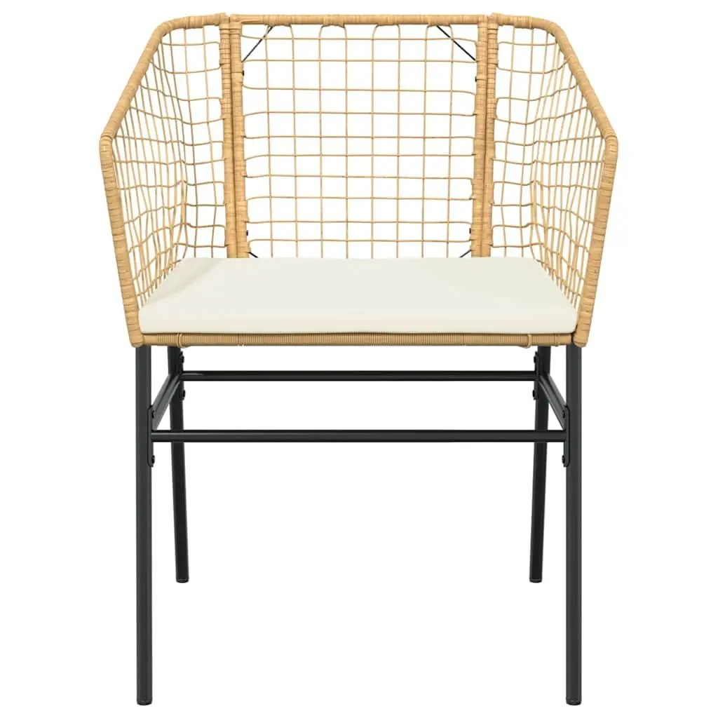 5 Piece Garden Dining Set Outdoor Patio Furniture Brown Poly Rattan Glass Top