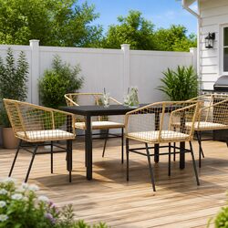 Comfortable and Practical Brown Garden Dining Set