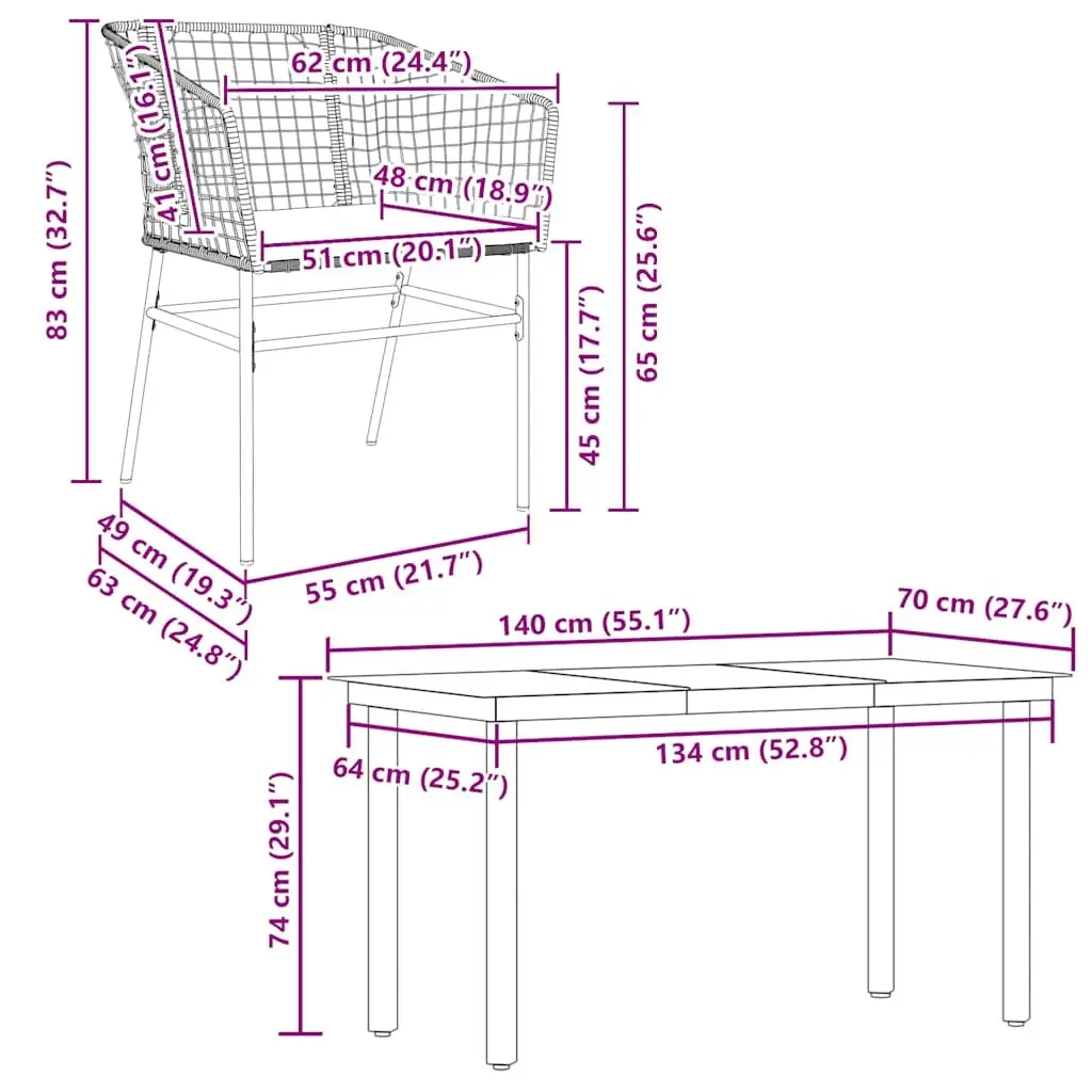 Brown Garden Dining Set