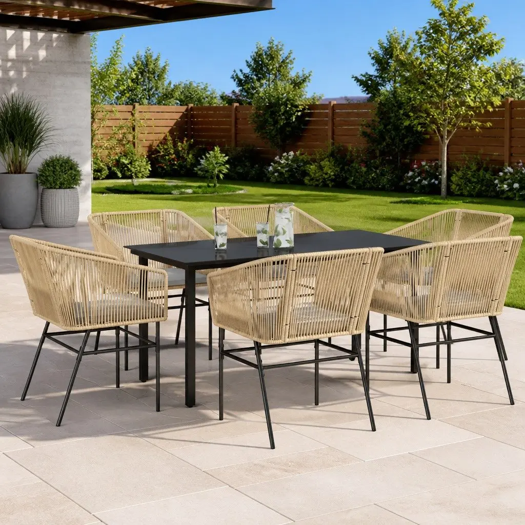 7 Piece Garden Dining Set for Outdoor Comfort
