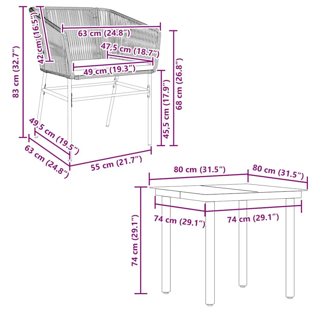 Garden Dining Set 5 Piece Outdoor Furniture Grey Poly Rattan Chair Table