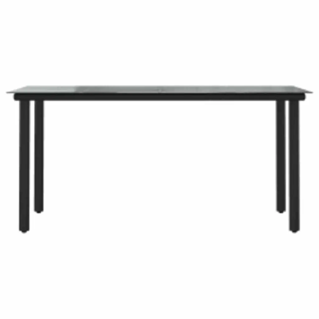 Outdoor Dining Set 5 Piece Patio Furniture Grey Rattan Cushions Steel Frame Glass Table