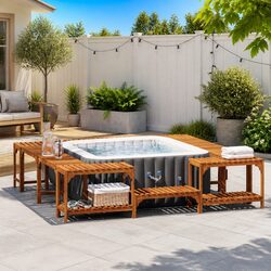 Reliable Acacia Wood Hot Tub Surround for Long-Lasting Use