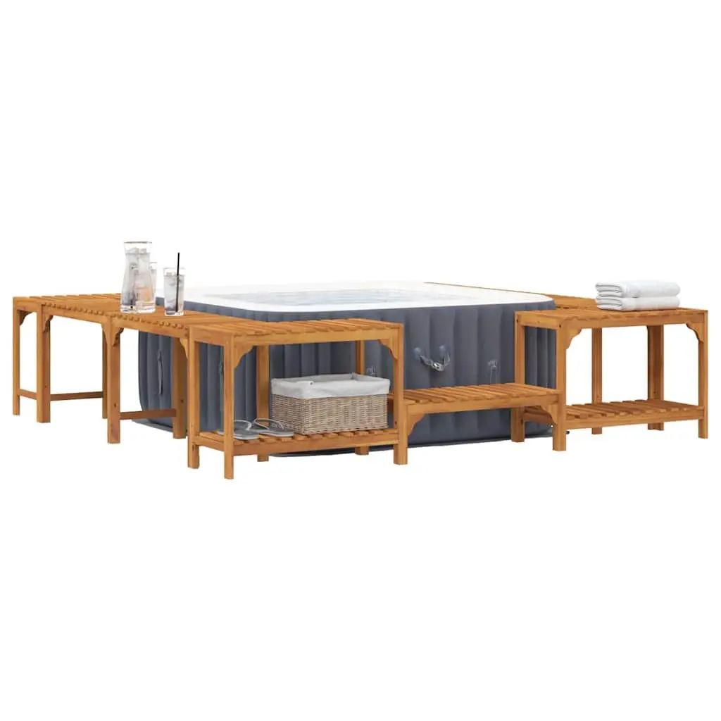 Acacia Wood Hot Tub Surround for Long-Lasting Use