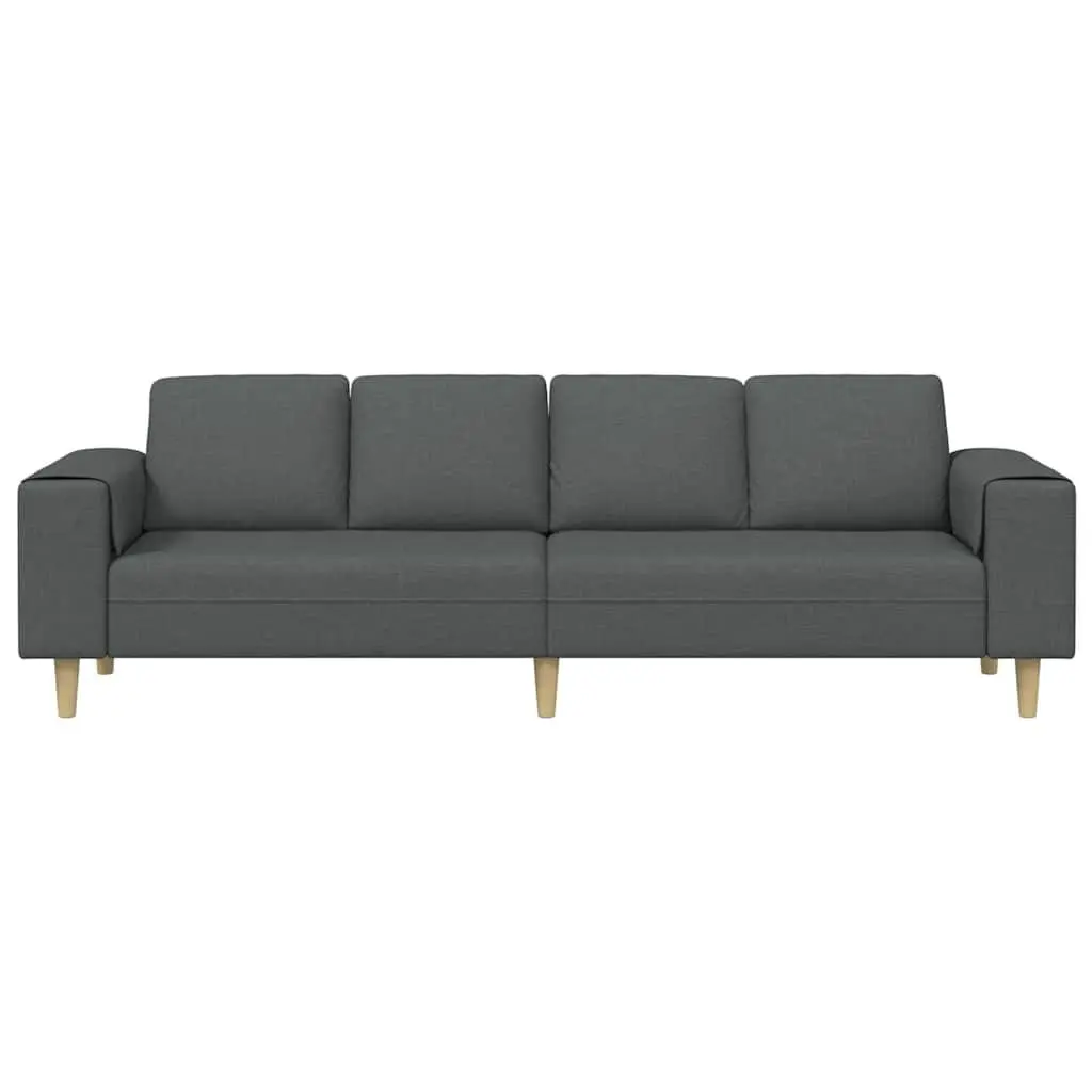 Sofa Dark Grey Polyester 250cm Living Room Furniture